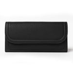 Black Leather Women's Wallet with Flap