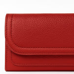 Red Leather Women's Wallet with Red Cover