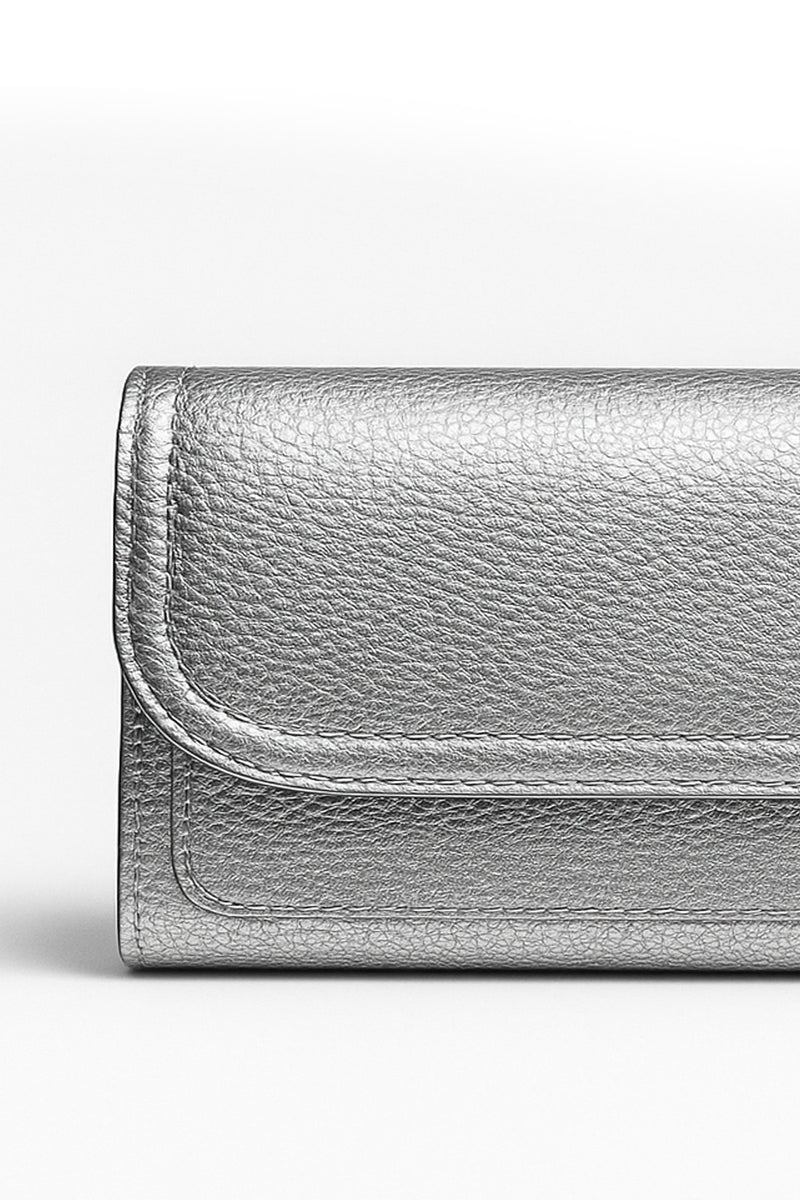 Silver Clasp Leather Women's Wallet