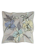 Light Gray Large Floral Print Silk Scarf