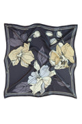 Anthracite Large Floral Print Silk Scarf