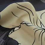 Anthracite Large Floral Print Silk Scarf