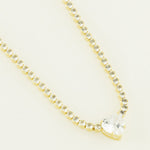 Gold Framed Stone Heart Detailed Necklace