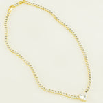 Gold Framed Stone Heart Detailed Necklace