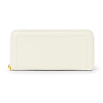 Ecru Zippered Leather Women's Wallet
