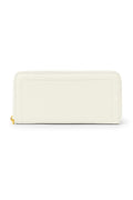 Ecru Zippered Leather Women's Wallet