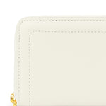 Ecru Zippered Leather Women's Wallet