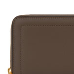 Gray Zipper Leather Women's Wallet