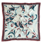 Petroleum Blue Patterned Silk Scarf