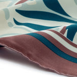 Petroleum Blue Patterned Silk Scarf