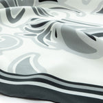 Black and Gray Patterned Silk Scarf