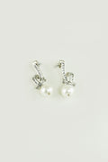 Silver Twisted Zircon Stone Earrings