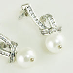 Silver Twisted Zircon Stone Earrings