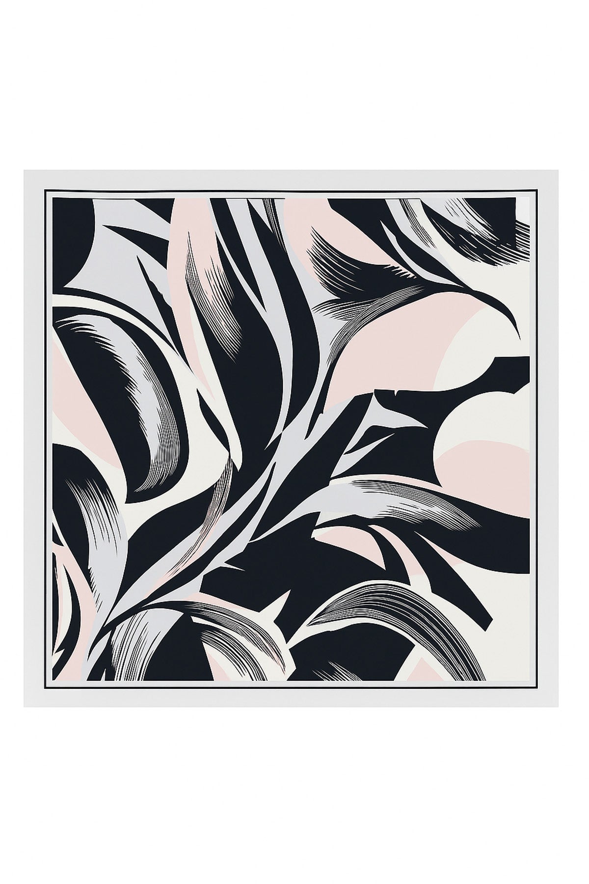 Purple Pink Abstract Patterned Silk Scarf