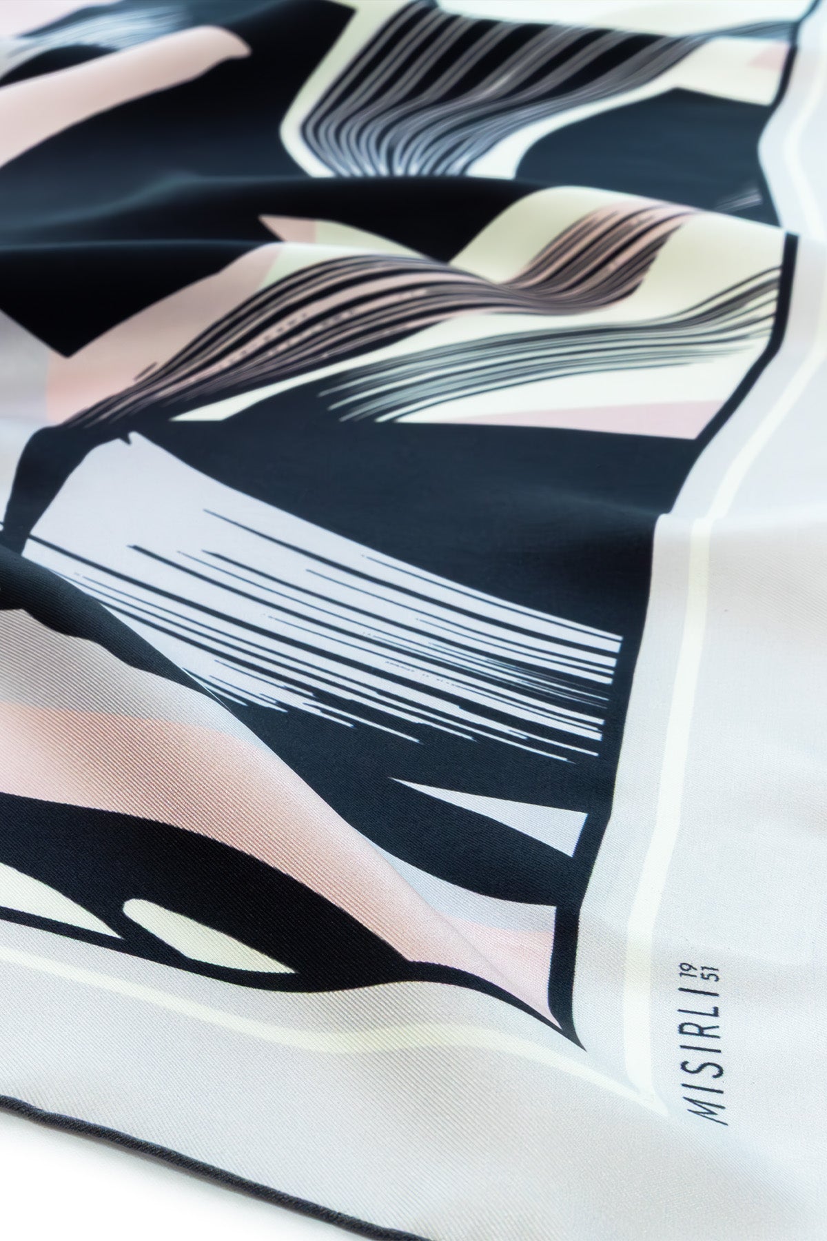 Purple Pink Abstract Patterned Silk Scarf