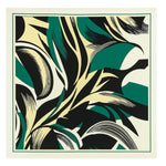 Dark Green and Black Abstract Patterned Silk Scarf