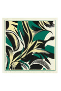 Dark Green and Black Abstract Patterned Silk Scarf