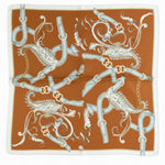 Brick Gray Paisley Patterned Silk Scarf