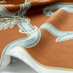 Brick Gray Paisley Patterned Silk Scarf