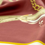 Burgundy and Aqua Green Shawl Patterned Silk Scarf