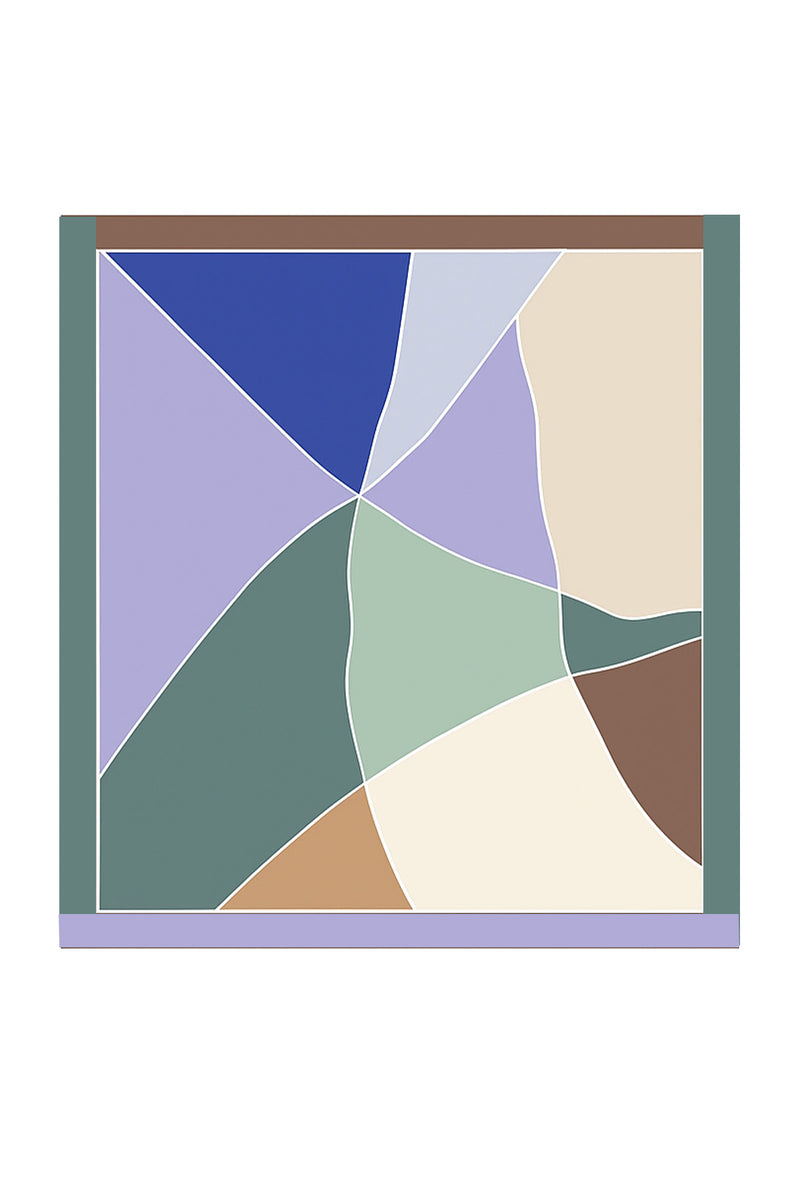 Lilac Purple Color Block Silk Scarf