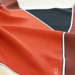 Camel Red Blocked Silk Scarf