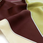 Mustard Burgundy Color Blocked Silk Scarf