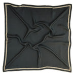 Black Edged Geometric Patterned Silk Scarf