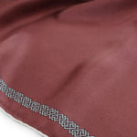 Burgundy Edged Geometric Patterned Silk Scarf