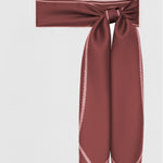 Burgundy Edged Geometric Patterned Silk Scarf