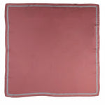 Burgundy Edged Geometric Patterned Silk Scarf