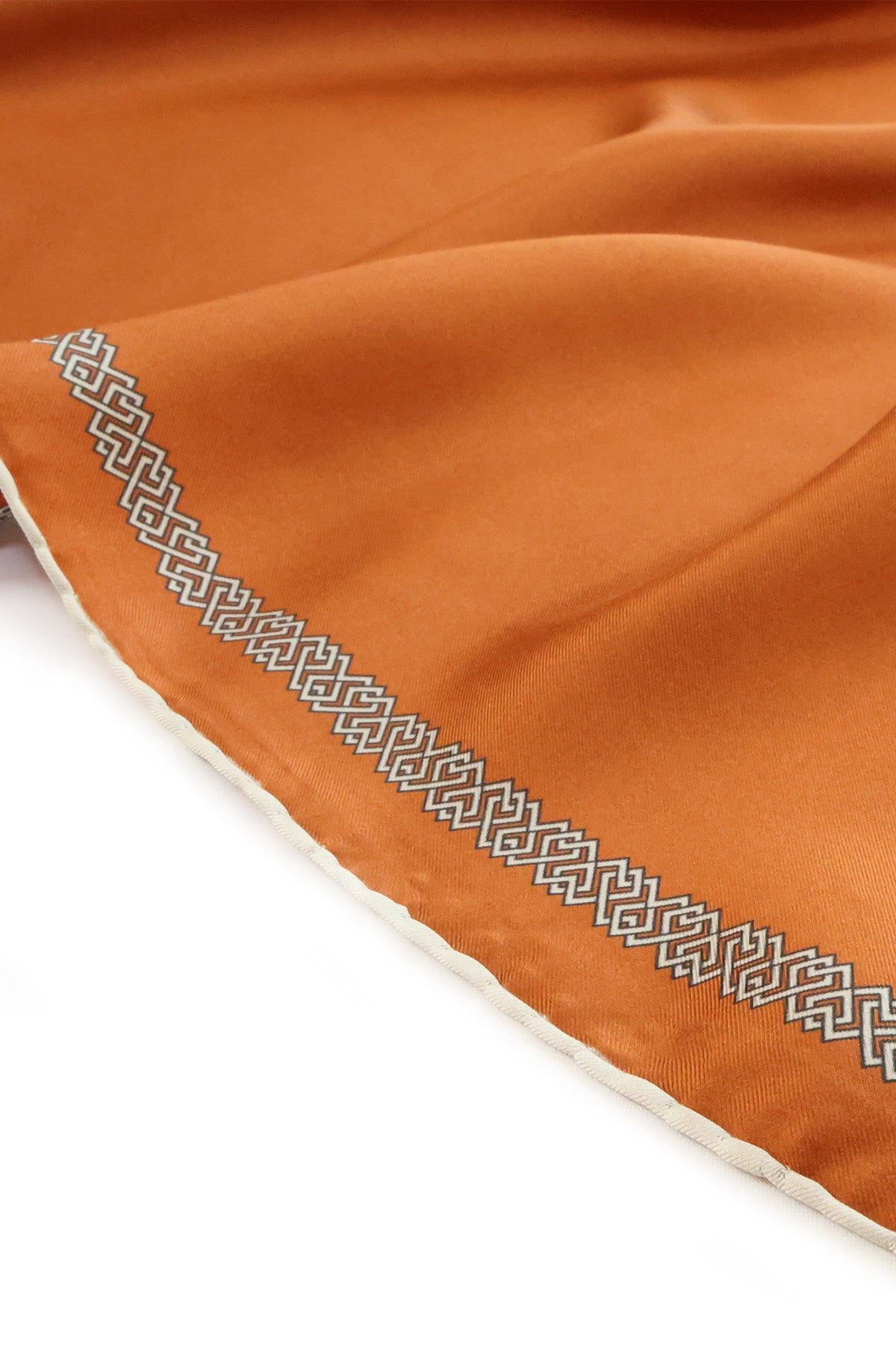 Silk Scarf with Tile Edge Geometric Pattern