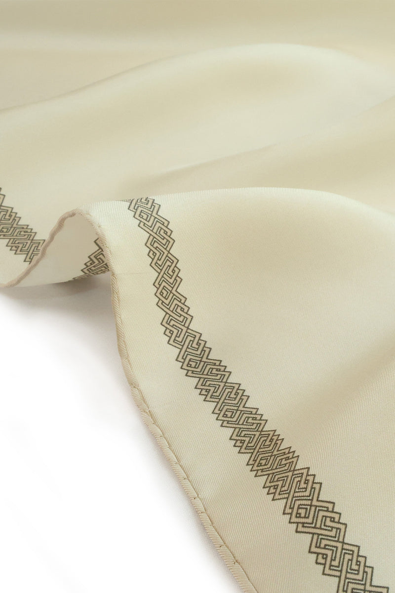 Stone Edge Geometric Pattern Silk Scarf