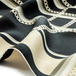 Black Chain Patterned Silk Scarf