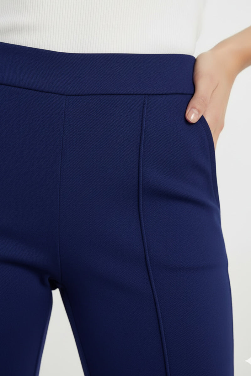 Navy Blue Stitching Women's Pants