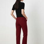 Burgundy Detailed Zipper Women's Pants
