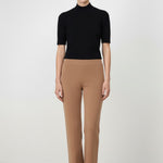 High-Waisted Women's Caramel Ribbed Pants