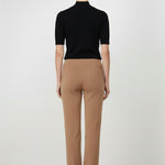 High-Waisted Women's Caramel Ribbed Pants