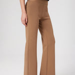 High-Waisted Women's Caramel Ribbed Pants