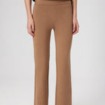 High-Waisted Women's Caramel Ribbed Pants