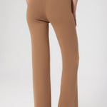 High-Waisted Women's Caramel Ribbed Pants