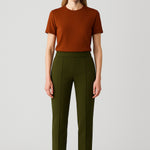 Women's Pants with Green Stitching and Pocket Details