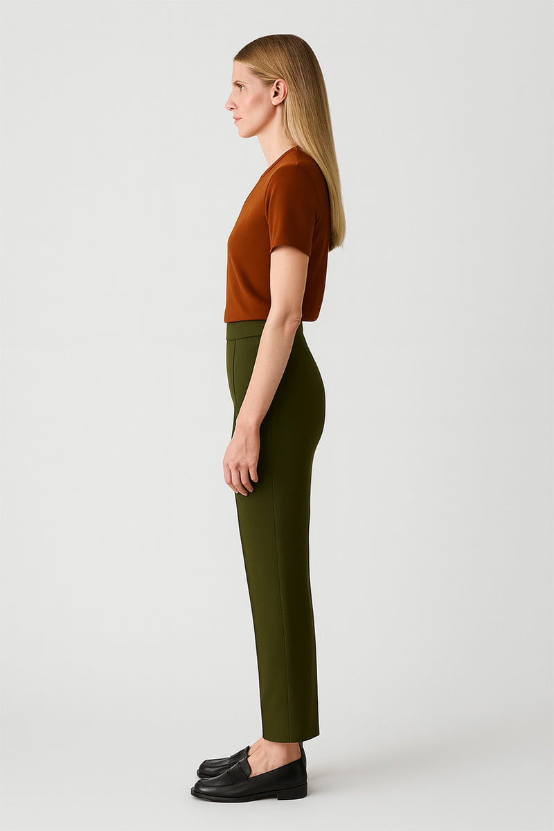 Women's Pants with Green Stitching and Pocket Details