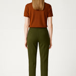 Women's Pants with Green Stitching and Pocket Details