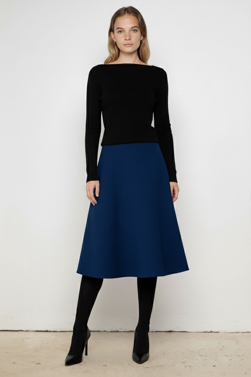 Black Crew Neck Basic Women's Sweater