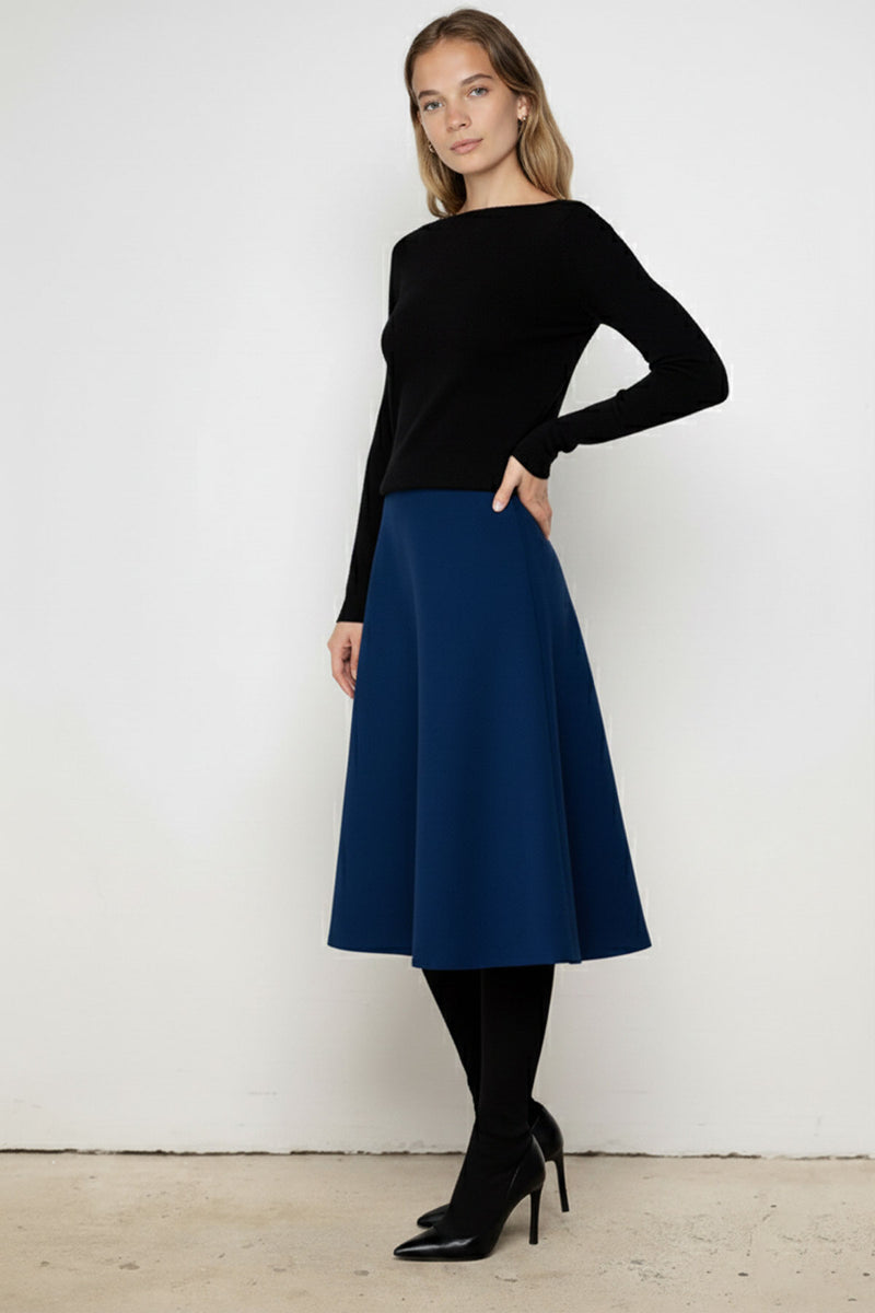 Black Crew Neck Basic Women's Sweater