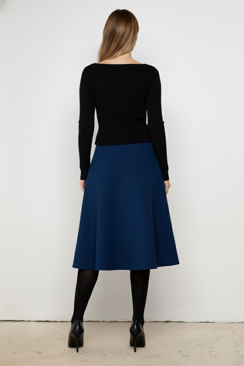 Black Crew Neck Basic Women's Sweater