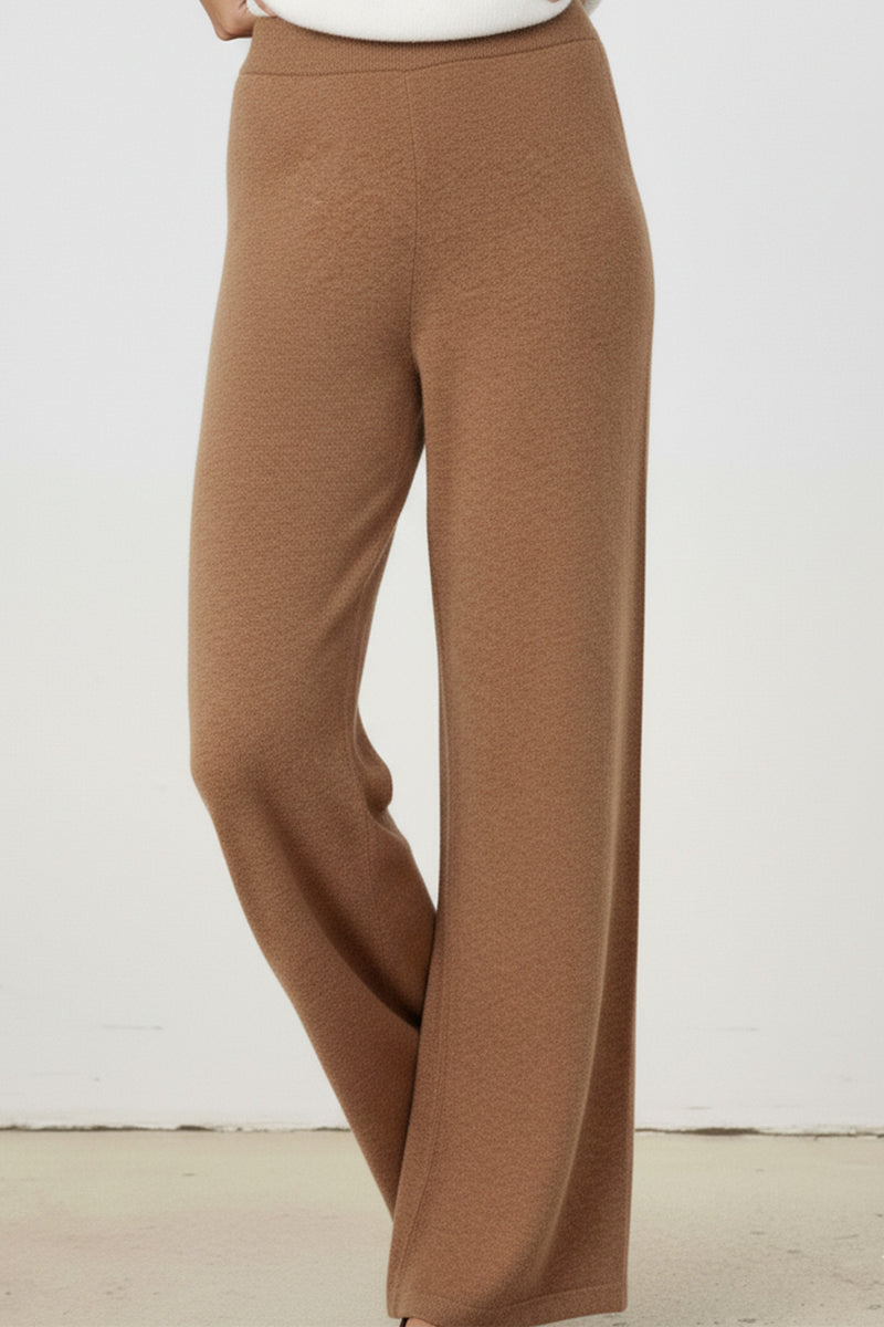 Camel High-Waisted Wide-Leg Women's Pants