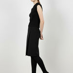 Black Cross-Patterned Midi Skirt