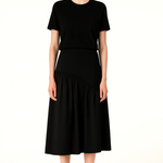 Long Skirt with Black Contrast Fabric